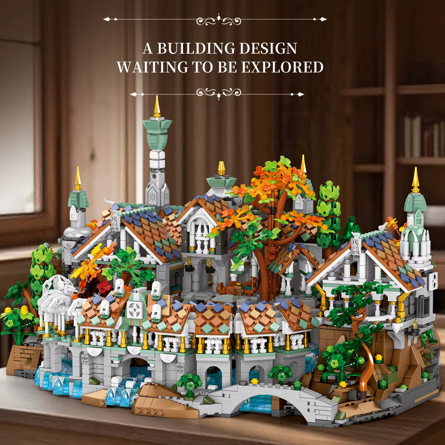 Barweer Klemmbausteine Bausatz Der Herr der Ringe Elf Rivendell Architektur Modell mit 4406 Teilen, Mehrfarbig - Bild 3