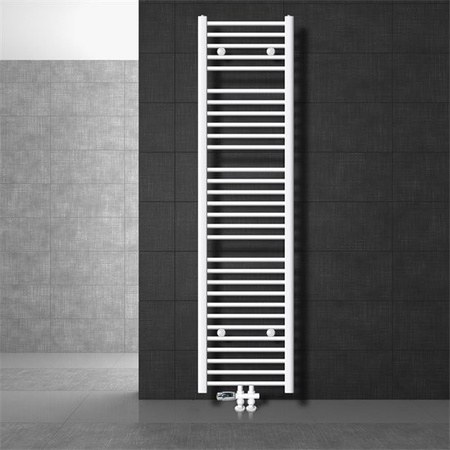 LuxeBath Badheizkörper aus Stahl in Weiß mit Mittelanschluss und Wandmontage, Höhe: 180 cm, Breite: 40 cm