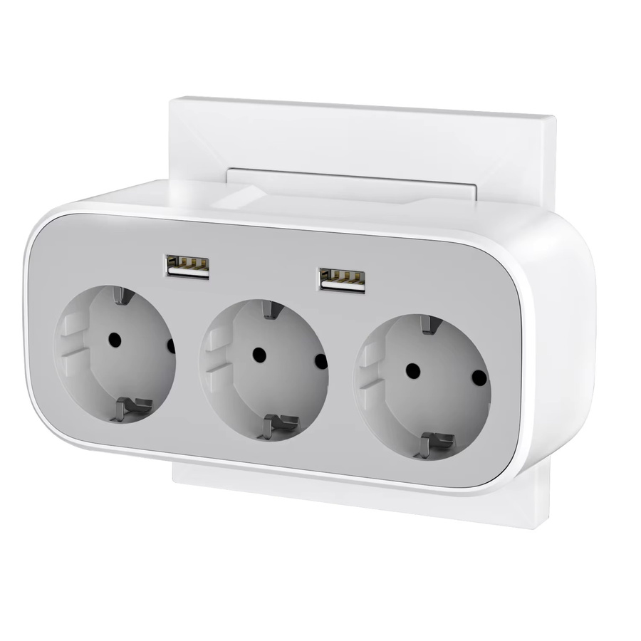 Steckdosenleiste HITRENDS in Weiß mit 3 AC-Steckdosen und 2 USB-Anschlüssen für Zuhause und Reisen - Bild 1