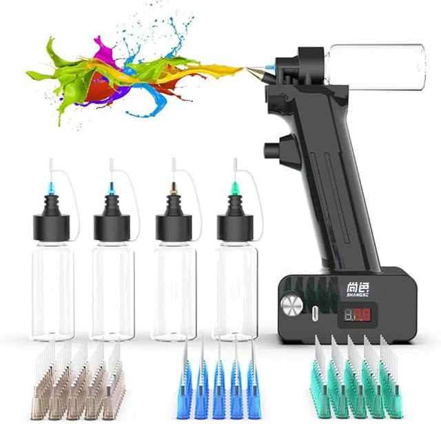 SHANGSE No-Clean Airbrush Kit kabelloses elektrisches Handheld-Schnellspray-Set in Schwarz mit 30PSI für Modellmalerei und Möbelrestaurierung - Bild 1