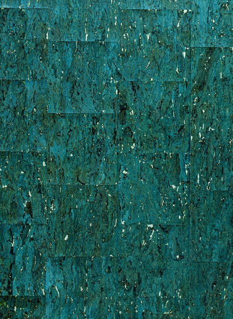 Arte International Tapete Alentejo Cork in Aquamarine/Türkis aus Kork und Vlies - Bild 1