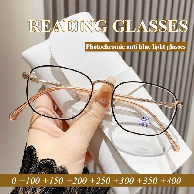 Lesebrille Unisex, Vollrand, Metall, Gold - Bild 1