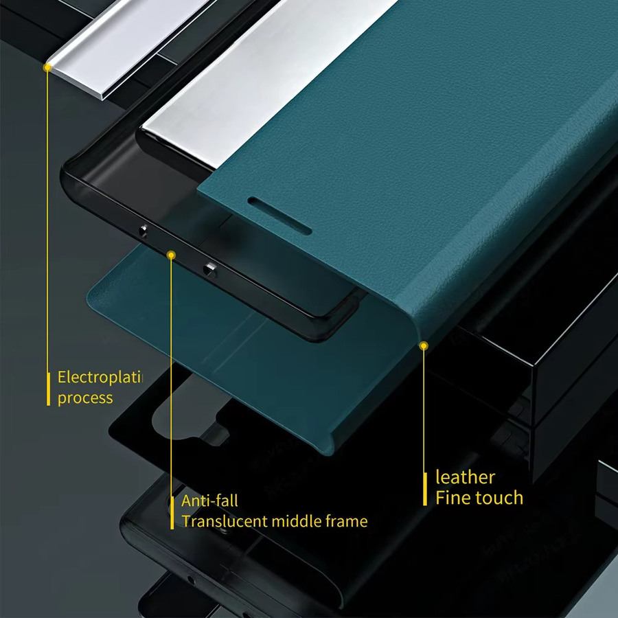 Magnetische Leder-Klapphülle für Honor Magic 6 Lite und Honor X9b in Gelb mit Standfunktion - Bild 2
