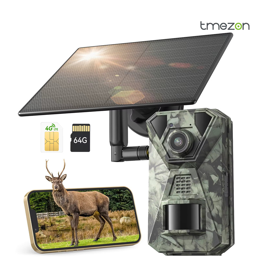 TMEZON 4G LTE Wildkamera mit App, 2.7K Solar-Jagdkamera mit SIM-Karte, Fotofalle mit PIR-Bewegungssensor und Nachtsicht - Bild 9