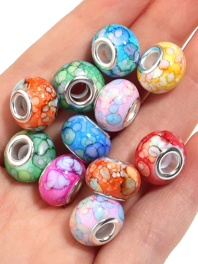 lingsai Acrylperlen, bunt, rund, flach, 14 x 9 mm - Bild 6