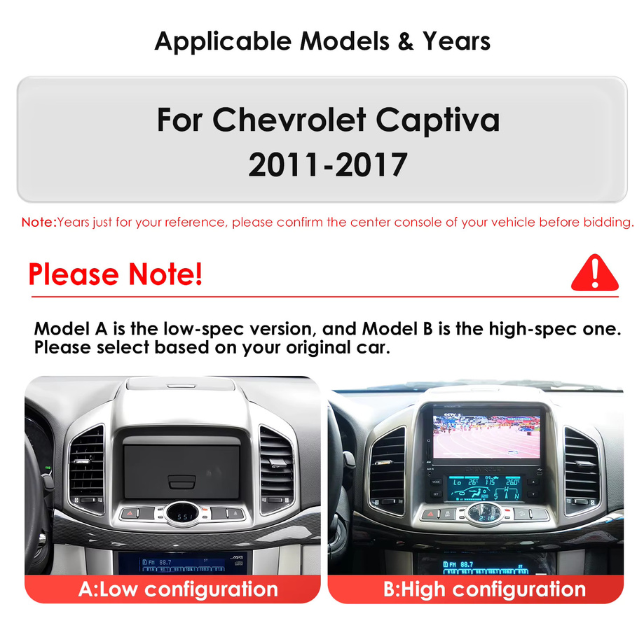 OSSURET Android 14 Autoradio mit 9,7 Zoll Display für Chevrolet Captiva 2011-2017, Wireless CarPlay, GPS und 360 Kamera, Schwarz - Bild 2