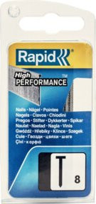 Rapid Tackernägel Typ 8, 25 mm, verzinkter Stahl, Silber, 1.000 Stück - Bild 1