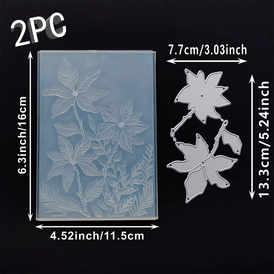 2-teiliges Set Blumen-Charm 3D-Relief-Ordner und Schneidform für Scrapbooking und DIY-Bastelarbeiten - Bild 3