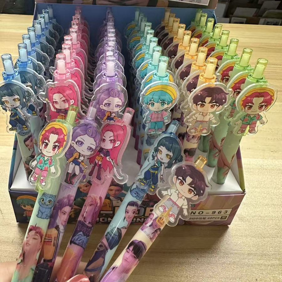 24 Stück KPop Teufelsjäger Kugelschreiber im Anime Cartoon Design, Schwarze und Mehrfarbige Schreibwaren für die Schule - Bild 2