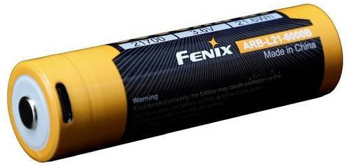 Fenix Light FEARBL21-6000B Ersatz-Akku in Orange mit USB-C für HT18R, HT32, TK17, TK22R, TK30R, WF25RM, LR36R, CL27R, LD45R, PD45R ACE und PD40R V3.0 - Bild 1