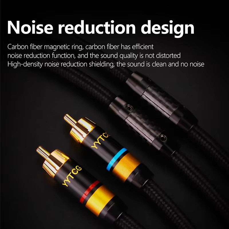 YYTCG Premium HiFi-Audiokabel 2RCA zu 2RCA in Rot und Schwarz für Verstärker, DAC und TV - Bild 3