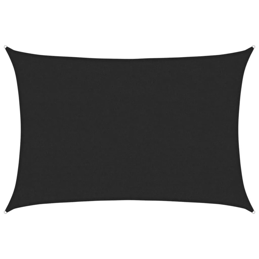 vidaXL Sonnensegel aus HDPE in Schwarz, Rechteckig, B: 400 cm, T: 339 cm - Bild 2