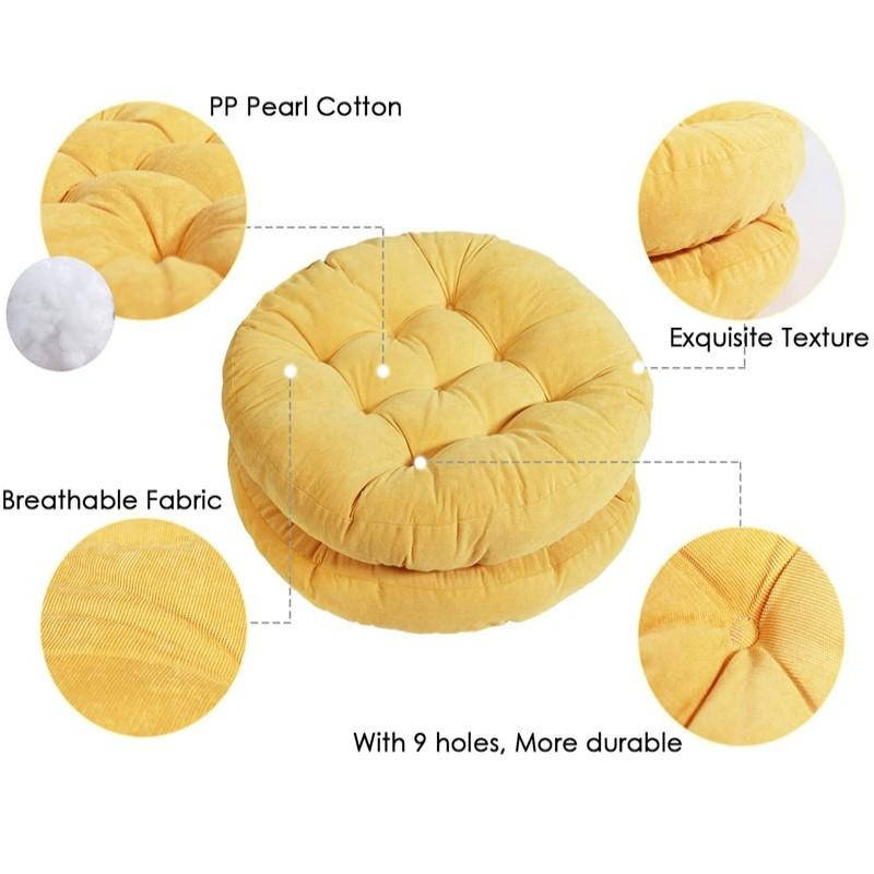 Yiran Bag Rundes Tatami Bodensitzkissen aus Chenille-Stoff, verdicktes Sitzkissenpolster für Ottoman und Pouf, Durchmesser: 42 cm - Bild 3