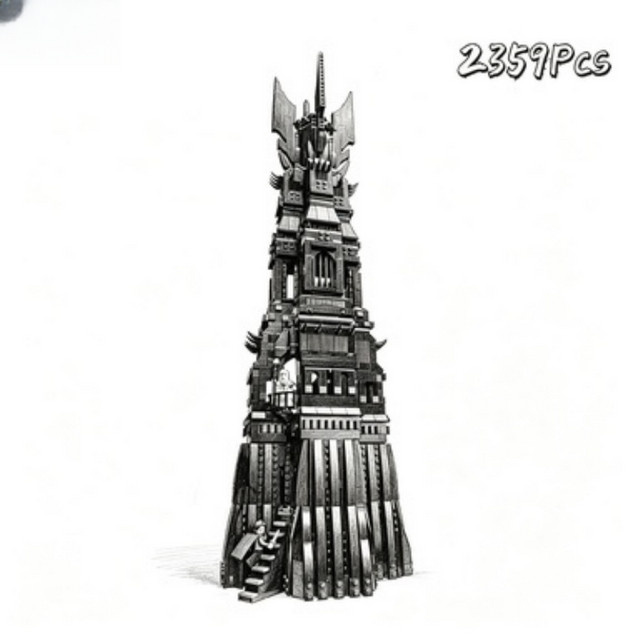 YINGYINGXIONG Schwarzer Turm Baustein-Modell, Schwarz, Kunststoff - Bild 1