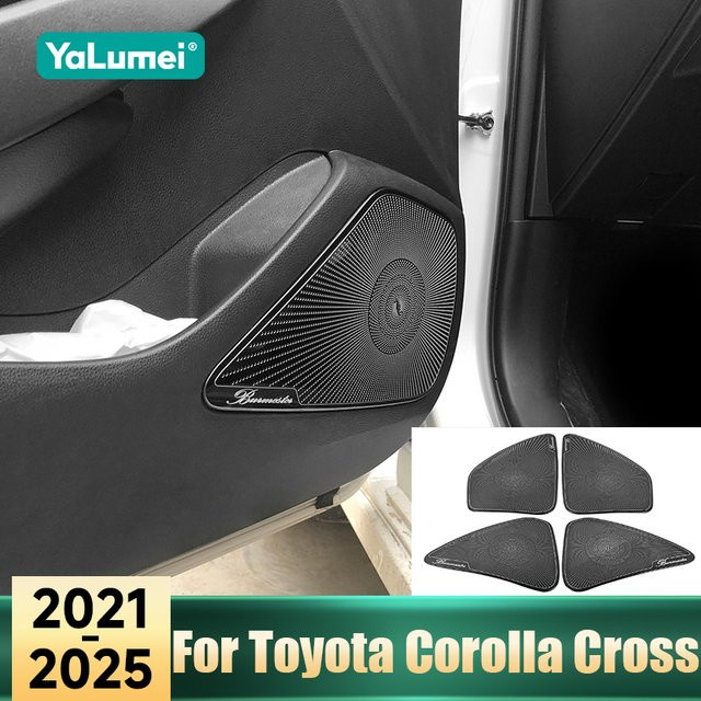 YaLumei Edelstahl Auto Tür Lautsprecher Abdeckung für Toyota Corolla Kreuz XG10 Hybrid, Farbe: Silber - Bild 1