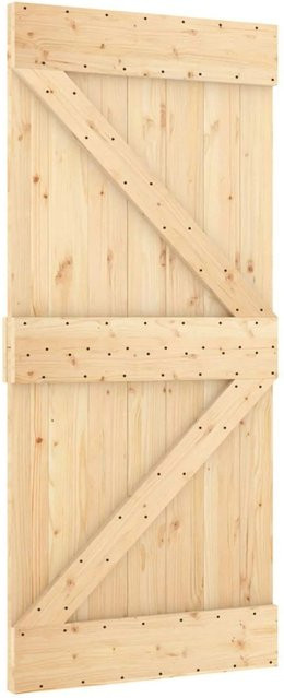 vidaXL Tür NARVIK aus Massivkiefer in Natur Braun, B: 95 cm, H: 210 cm - Bild 1