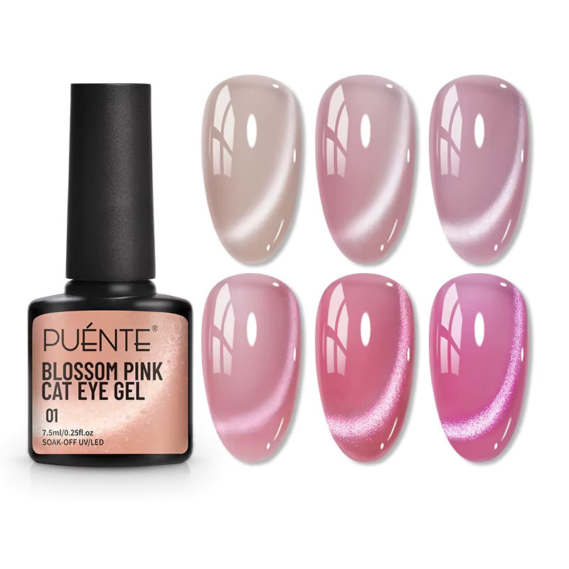 PUENTE Blossom Pink Cat Magnetic Gel Nagellack, Soft Rose Pink, 7,5 ml - Bild 2