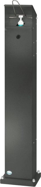 PROREGAL Handdesinfektionsspender mit Hubmechanismus zur Bodenmontage aus verzinktem Stahl in Grau, H x B x T: 115 x 18 x 13 cm - Bild 1