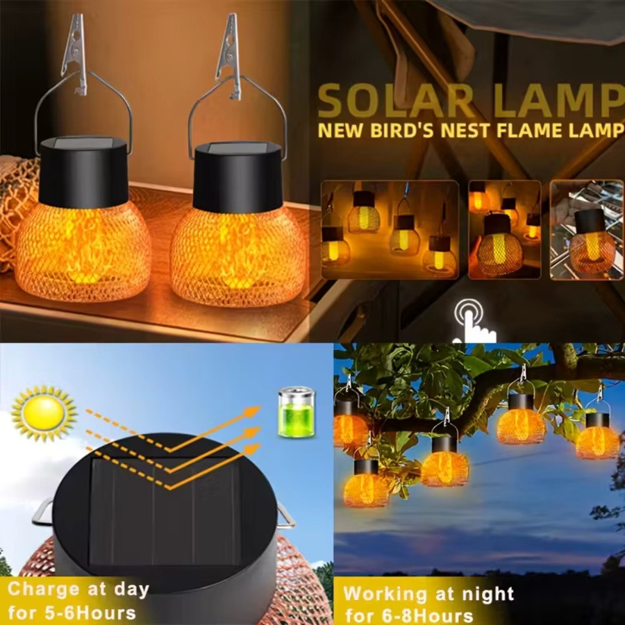 Leclstar LED Solarleuchte mit Flammeneffekt als dekorative Hängelaterne für den Außenbereich - Bild 2