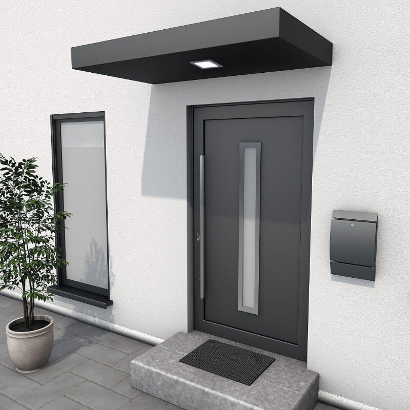 Scobalit Rechteckvordach aus Aluminium in Anthrazit B: 90 cm, T: 14,5 cm, H: 2 cm - Bild 1