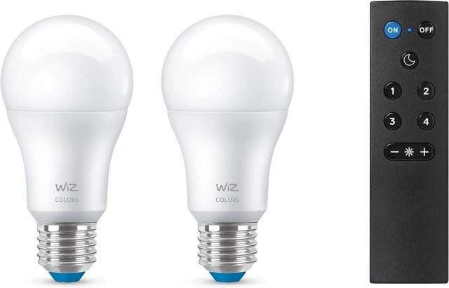 WiZ LED-Leuchtmittel E27 A60 RGB Weiß 8,5 W 806 lm 2 Stück - Bild 1
