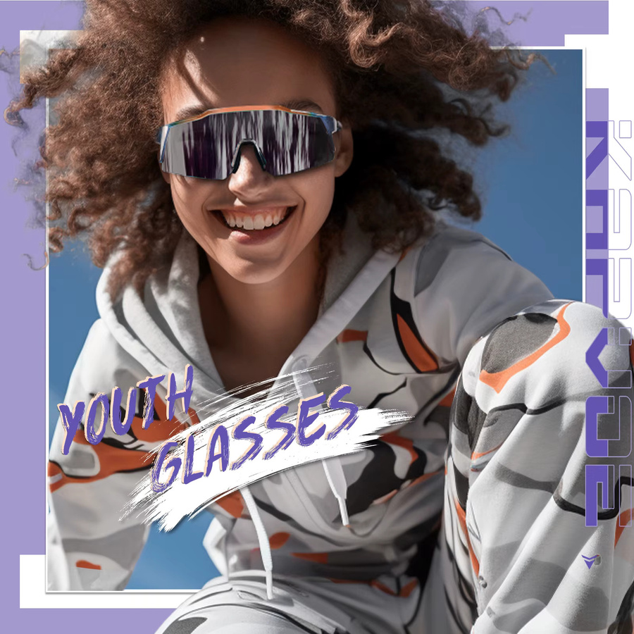 KAPVOE Kinder Sportsonnenbrille, multicolor, Kunststoff, wrap - Bild 3