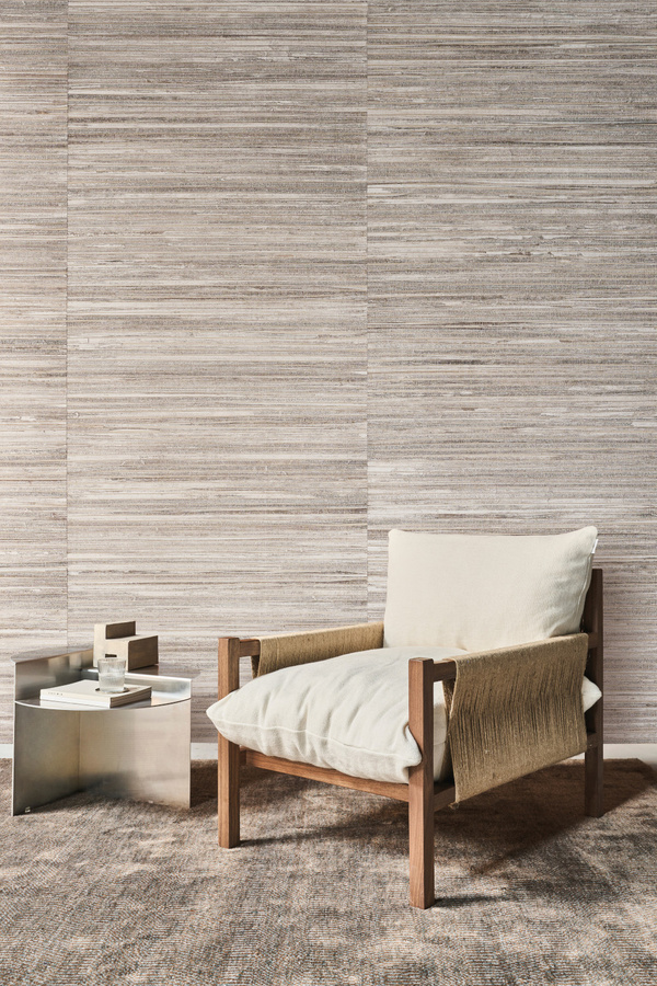 Omexco Tapete Innate PU222 in Weiß und Beige, vorgestärkte Vlies Tapete mit Streifenmuster im modernen Natur-Design - Bild 1