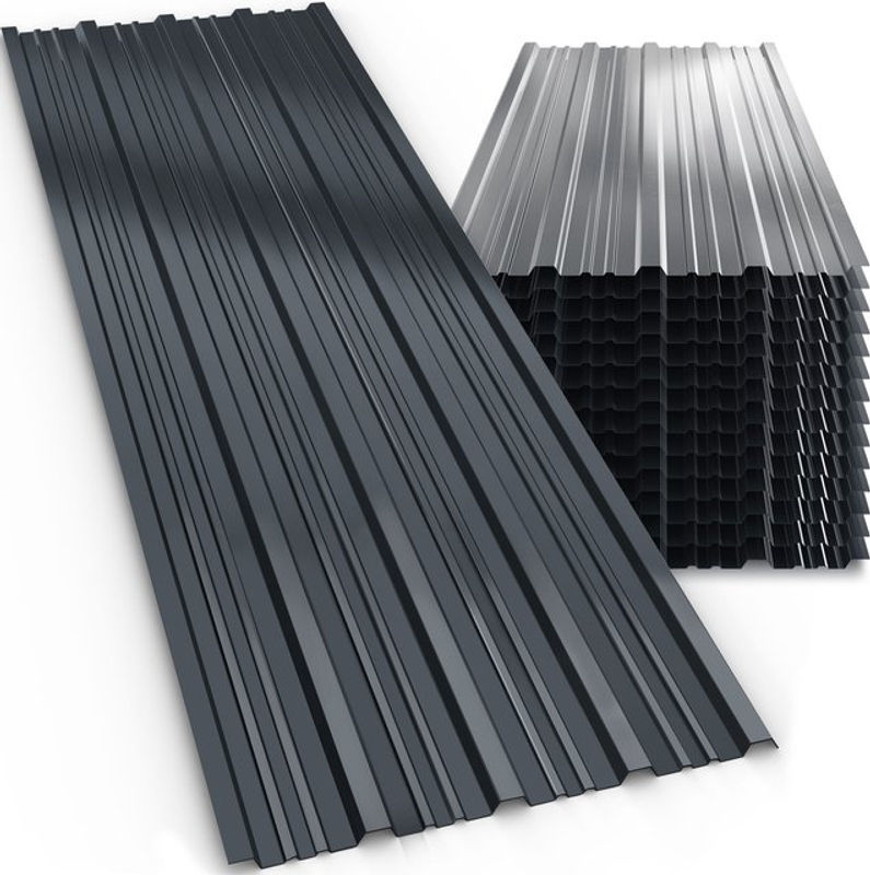 Gardebruk Trapezblech-Set aus verzinktem Stahl, 14er-Set, Anthrazit, B: 46 cm, H: 110 cm - Bild 2