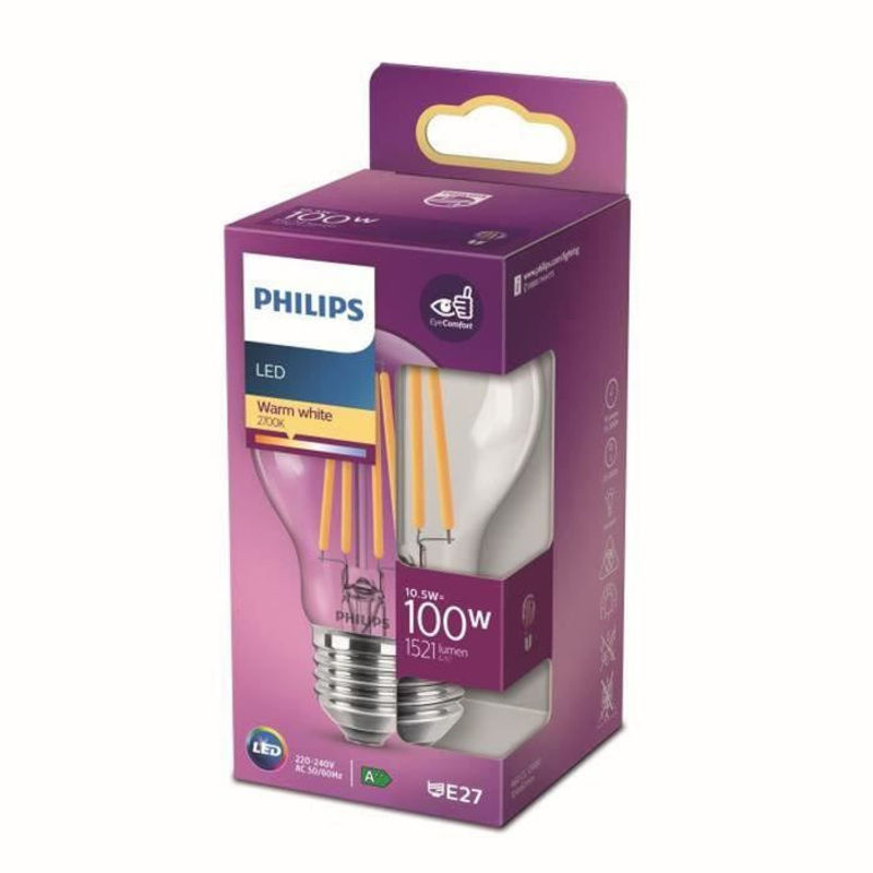 Philips LED-Leuchtmittel Classic A-bulb E27, 10,5 W, Warmweiß, H x Ø: 10,4 x 6 cm - Bild 2