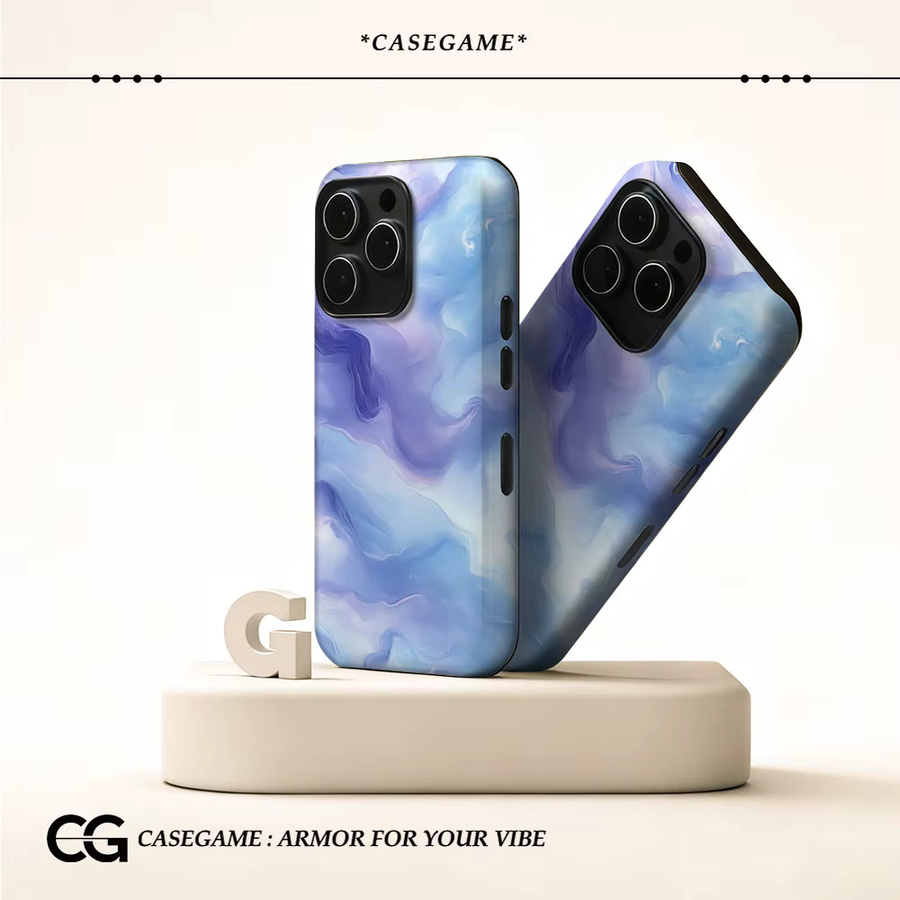 Potdemiel Handyhülle Lilac Wave Swirl für iPhone 17 16 15 14 13 Pro Max Plus mit doppelschichtiger Rückseite in Purple - Bild 2