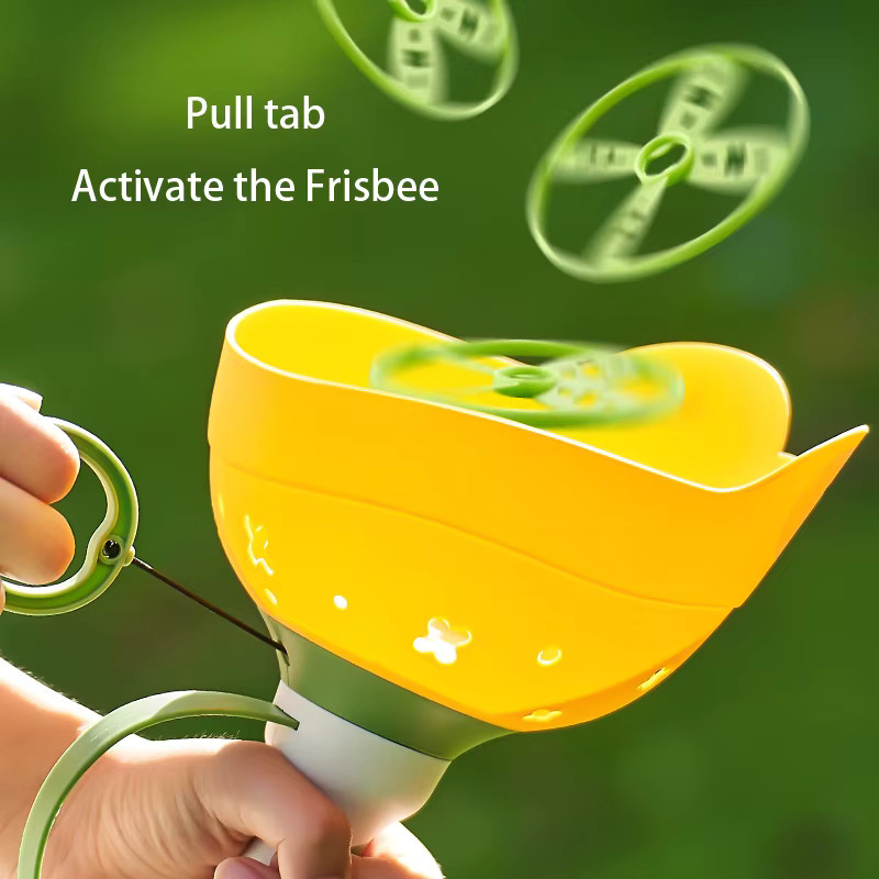 yikesong Pull String Fliegende Untertasse Disc Launcher, Outdoor Sport Spielzeug - Bild 2