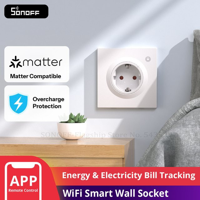 SONOFF WS01TPF-E Orb Smarte Wandsteckdose Typ F in Weiß mit Matter, WLAN und Energieüberwachung - Bild 1