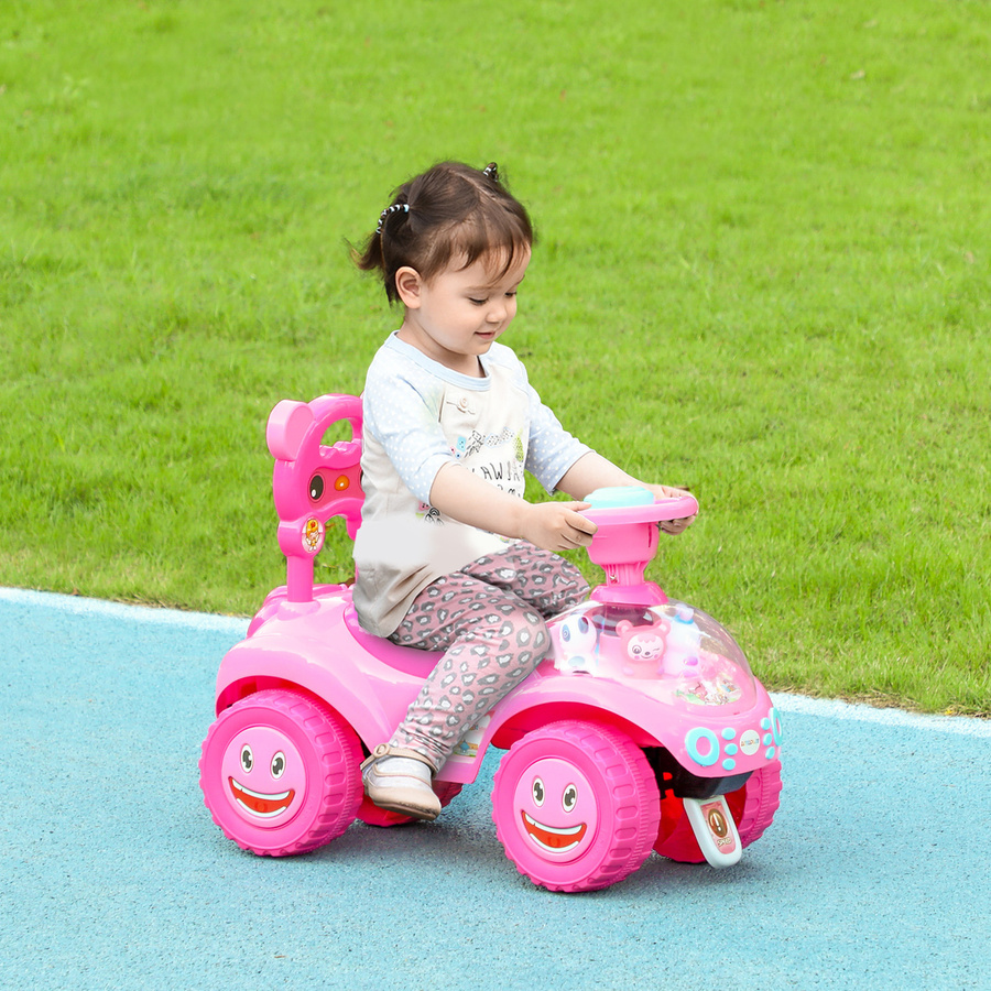 AIYAPLAY Rutschauto, Rutschfahrzeug mit Musik, Hupe, Licht, Rosa, ab 1 Jahr - Bild 2