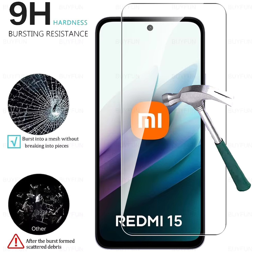 2 Stück Displayschutzfolie aus gehärtetem Glas für Xiaomi Redmi 15 (6,9 Zoll), Transparent - Bild 6