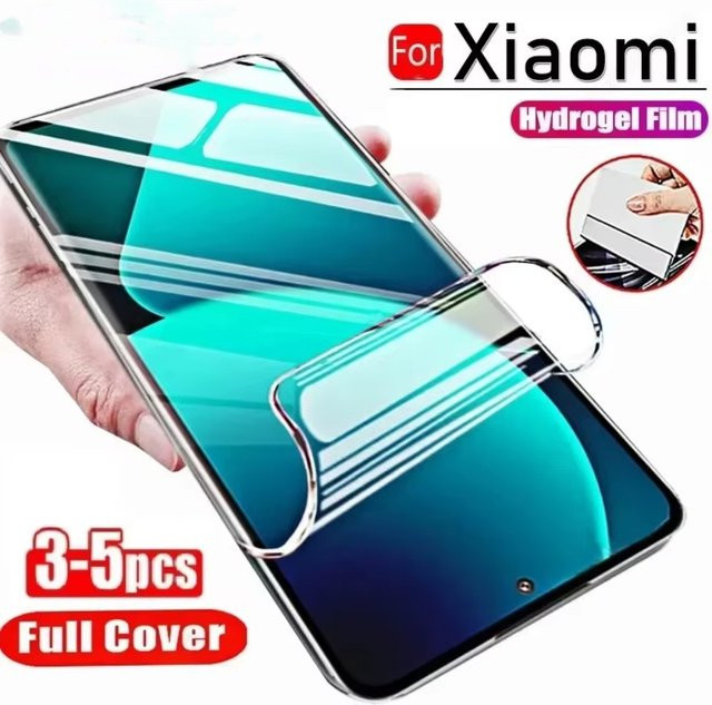 3 bis 5 Stück Hydrogel Displayfolien für Xiaomi Redmi 13C, Note 15 Pro, 14 Pro, 13 Pro, 12 Pro, 11S, 10 Pro Max, 9 in Transparent als Vollabdeckung Schutzfolie ohne Glas - Bild 1