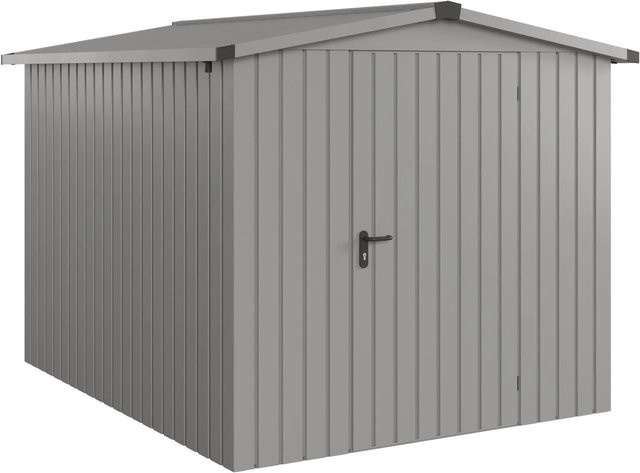 Hörmann EcoStar Gerätehaus Euroline Satteldach 1-flg in Graualuminium B: 237 cm, H: 278 cm - Bild 1