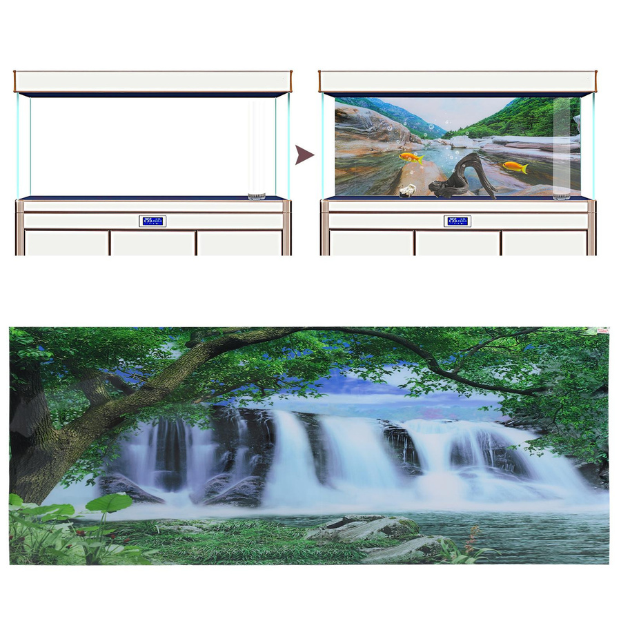 OutsideWorld Aquarium-Hintergrund Mountain Interval Rivers aus PVC, Breite: 122 cm, Höhe: 50 cm - Bild 3