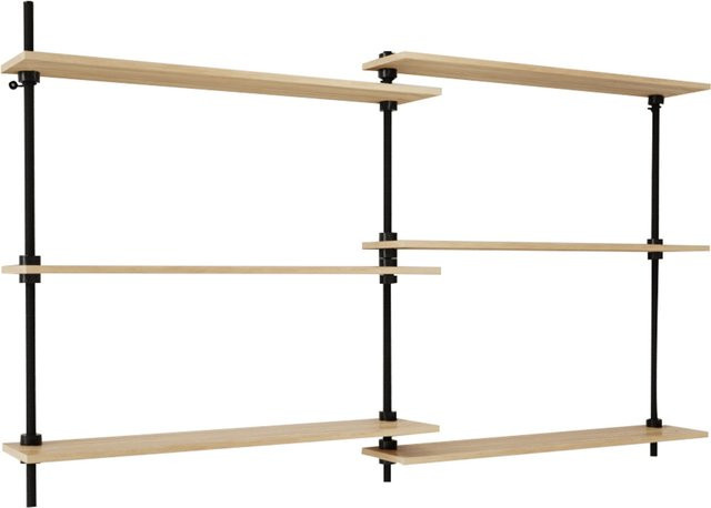 AR Shelving Wand-Regalsystem DECO in Eiche Braun, B/H/T: 92,5 x 160 x 17 cm - Bild 1