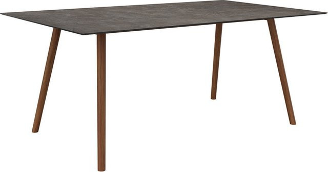 Stern Interno Esstisch mit Teak Tischplatte und Silverstar 2.0 Stone Oberfläche, Farbe Grau, B/T: 180 x 100 cm - Bild 1