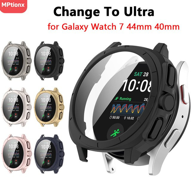 Mptionx Uhrenzubehör Glasgehäuse für Samsung Galaxy Uhr 7, Schwarz, Unisex - Bild 1