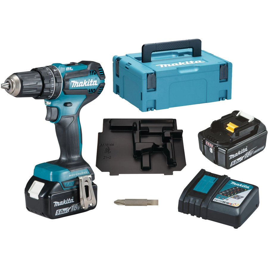 Makita Akku-Schlagbohrschrauber DHP485RTJ 18V mit 2 Akkus 5,0Ah und Ladegerät - Bild 2
