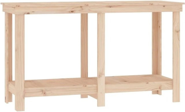 vidaXL Werkbank aus Massivholz Kiefer in Braun, B/T/H: 140 x 50 x 80 cm - Bild 1