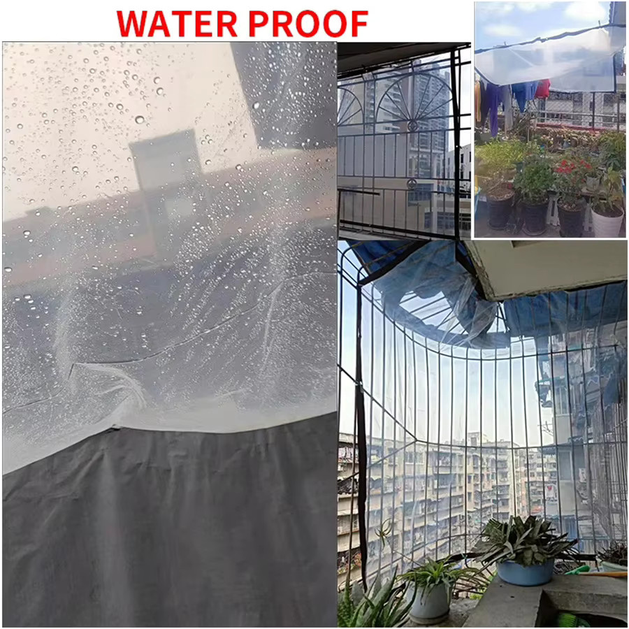 Transparente, wasserdichte Plane aus Kunststoff zum Abdecken von Möbeln in Gewächshäusern, Gärten und auf Terrassen - Bild 1