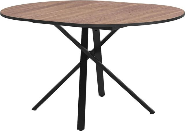 ML-Design Esstisch rund ausziehbar in Braun, B/T/H: 100 x 76 x 100 cm bis 140 x 76 x 100 cm - Bild 1