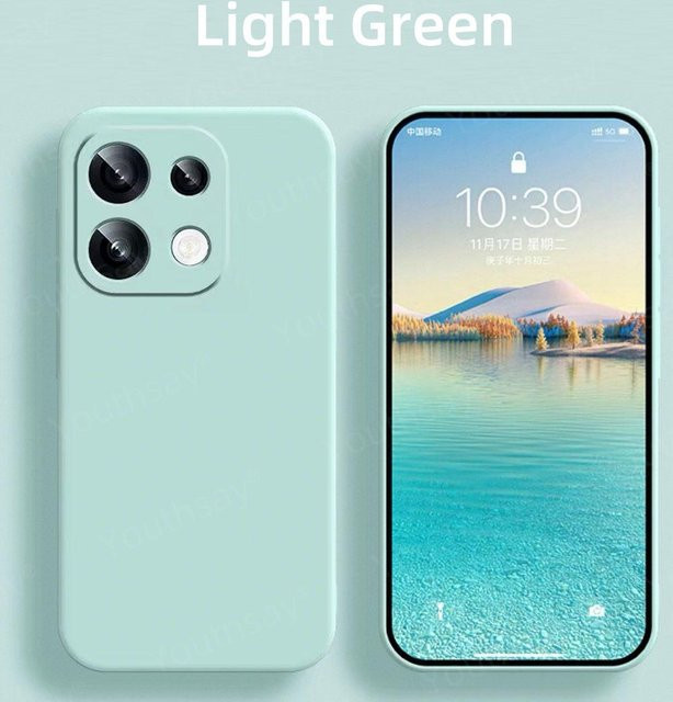 OPPO Reno 16 Pro Hülle aus weichem Flüssigsilikon in Hellgrün - Bild 1