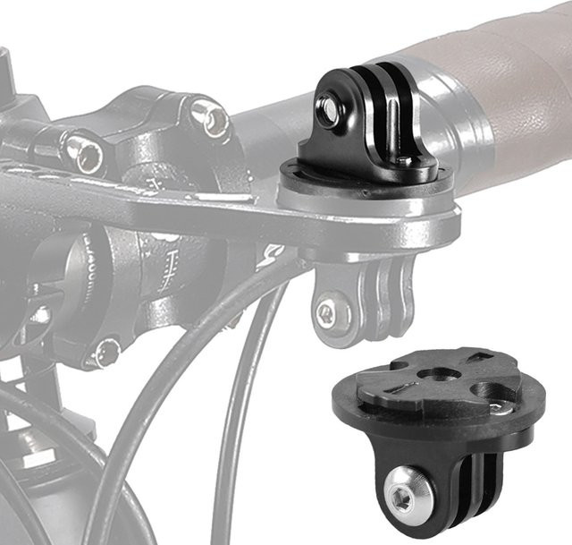 APWIKOGER Bike Sport Kamera Halterung aus Aluminium Legierung in Schwarz für Garmin Edge Interface und Frontlicht - Bild 1
