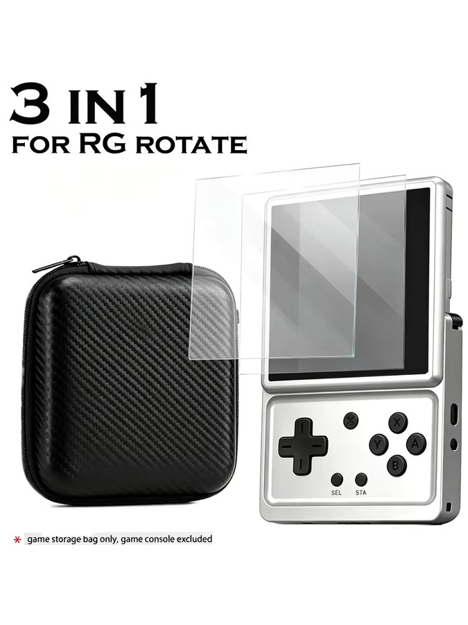 RG ROTATE 3-in-1 Hartschalen-Tasche aus EVA mit gehärtetem Glas Bildschirm-Schutz und Spielaufbewahrungstasche in Schwarz und Transparent - Bild 5