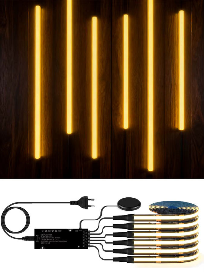 CHNAITEKE Moderne LED COB Lichtleiste in Schwarz mit 12V Touch-Funktion für die Eingebettete Installation, Warmweißes Licht - Bild 6