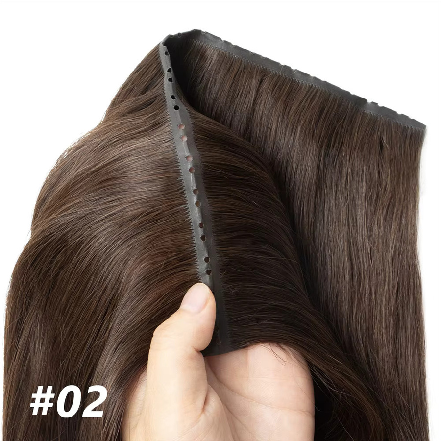 Boymia Remy Echthaar-Extensions, 25cm, Loch-Flat-Weft, Unsichtbar - Bild 2
