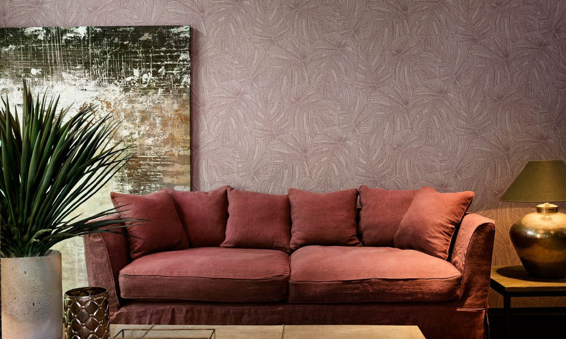 Flamant Wallpaper L'Aventure Muscade Vlies Tapete mit floralem Naturdesign in Pink und Purple - Bild 1